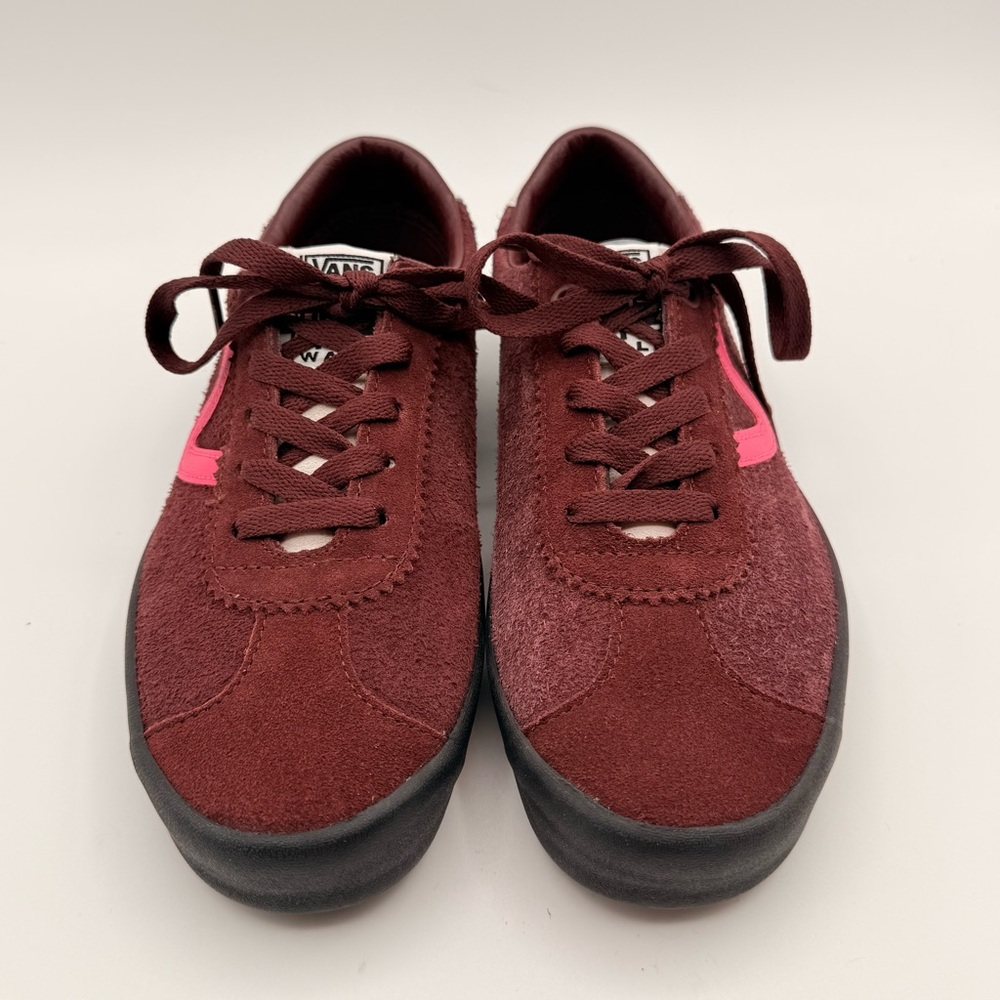 Vans Sport Lowland Suede Sneakers Burgundy Pink Logo Women’s 8 NWOT